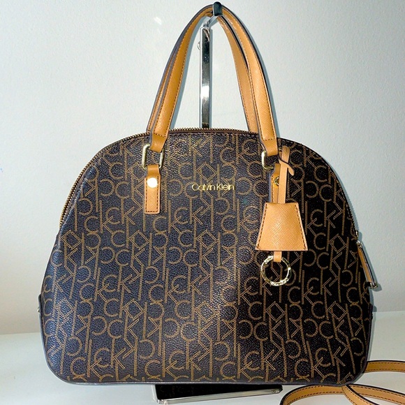 CK Signature Coated Canvas Dome Satchel - Picture 1 of 7